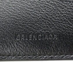 BALENCIAGA Men's Bi-fold Wallet Cash Square Folded Coin Leather Black 594315 Compact