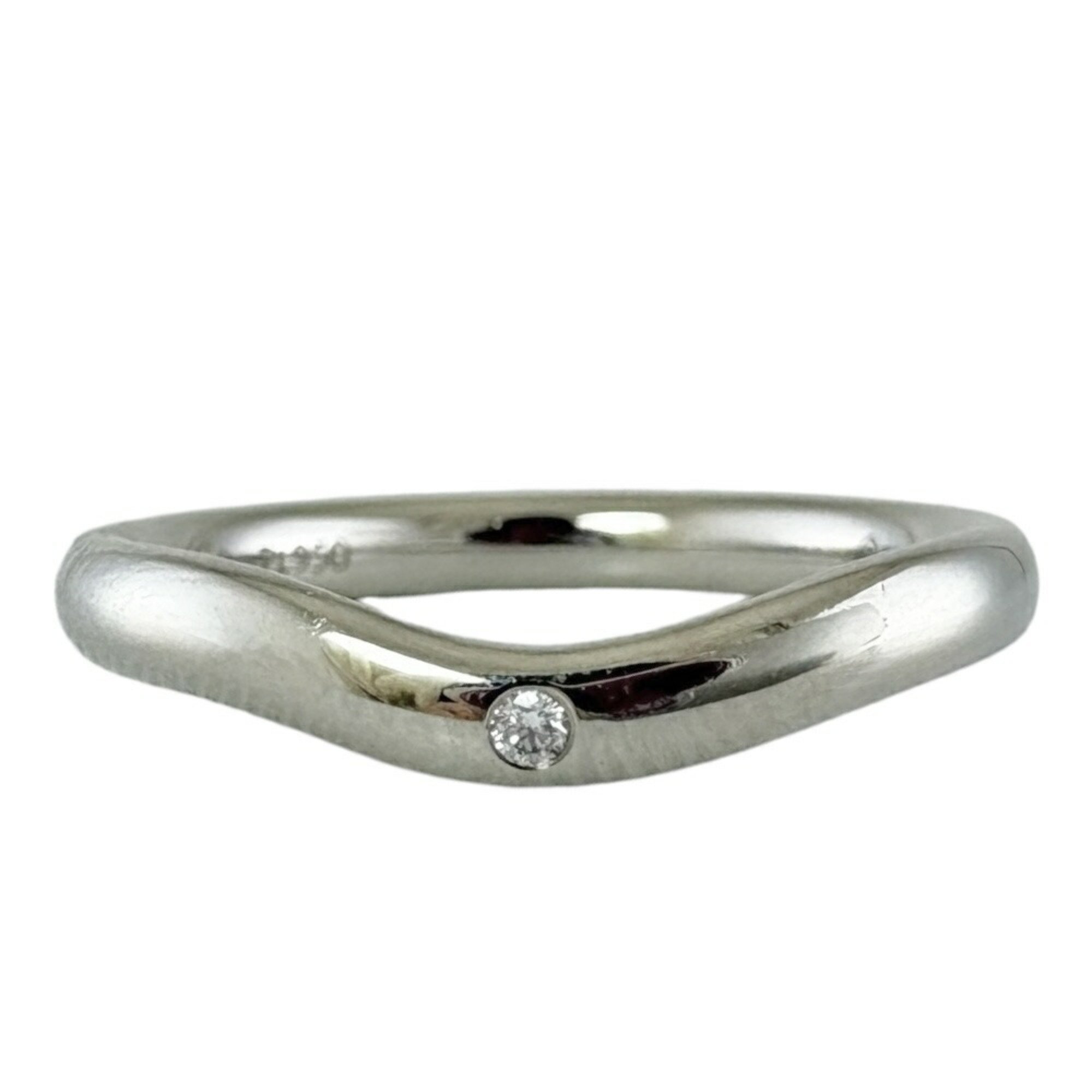 Tiffany Curved Band Ring, Tiffany, size 5, Pt950 platinum, diamond, ladies, TIFFANY&Co.