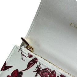 Christian Dior Dior Le Clos des Papillons Caro Glycine Wallet Coin Case Leather Women's