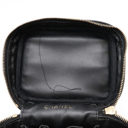 CHANEL Coco Mark Vanity Bag Handbag Pouch Caviar Skin Leather Black A01998