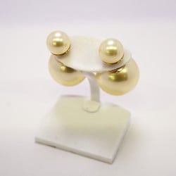 Christian Dior Earrings, Fake Pearl, GP Plated, Gold, Women's