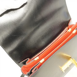 Celine Shoulder Bag, Carriage Hardware, Leather, Black, Women's