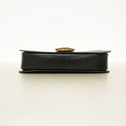 Celine Shoulder Bag, Carriage Hardware, Leather, Black, Women's