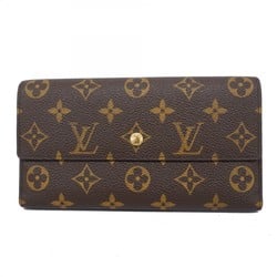 Louis Vuitton Tri-fold Long Wallet Monogram Portefeuille International M61217 Brown Men's Women's