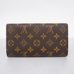 Louis Vuitton Tri-fold Long Wallet Monogram Portefeuille International M61217 Brown Men's Women's