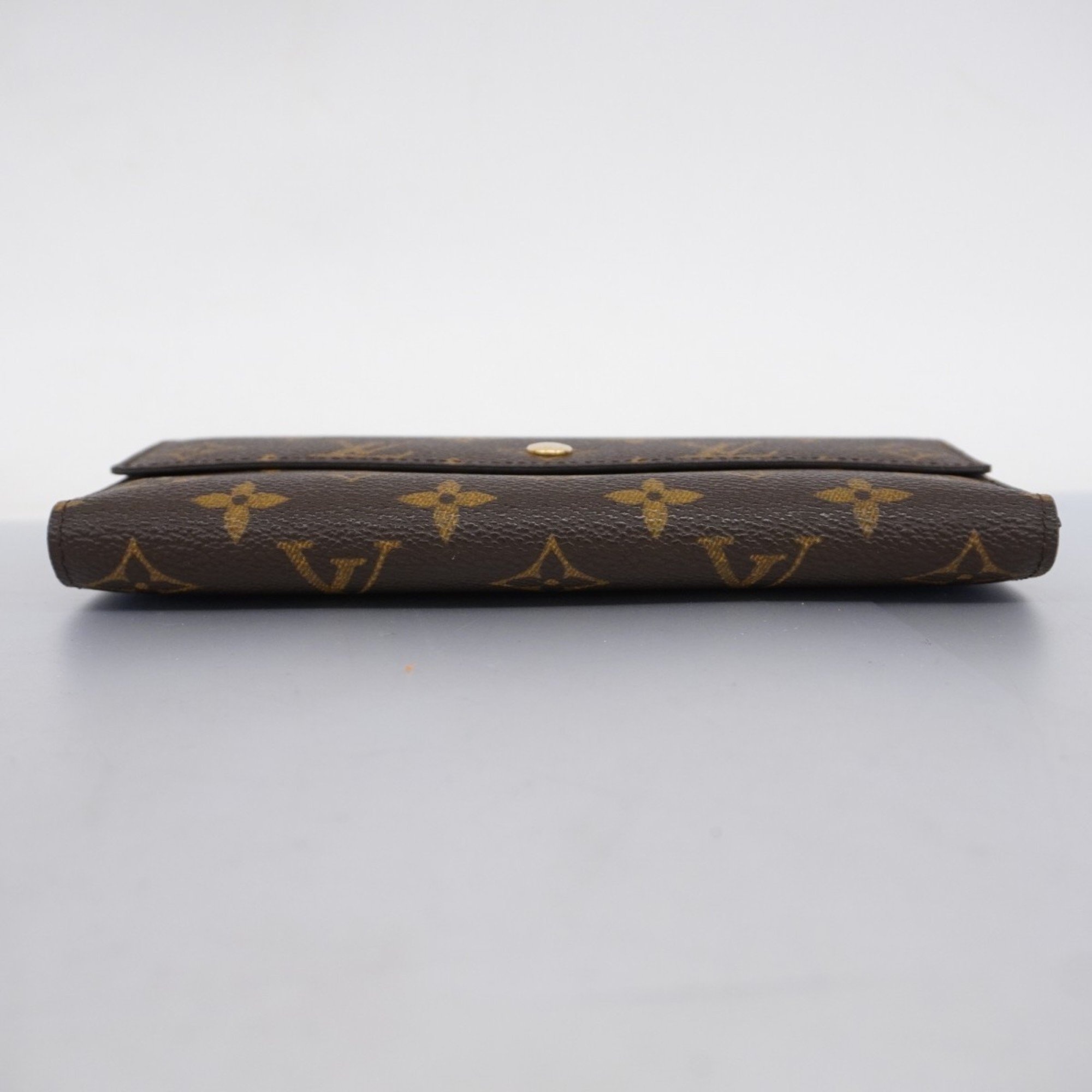 Louis Vuitton Tri-fold Long Wallet Monogram Portefeuille International M61217 Brown Men's Women's