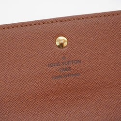 Louis Vuitton Tri-fold Long Wallet Monogram Portefeuille International M61217 Brown Men's Women's