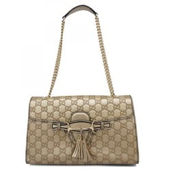 Gucci Shoulder Bag Guccissima Horsebit 295402 Leather Gold Women's