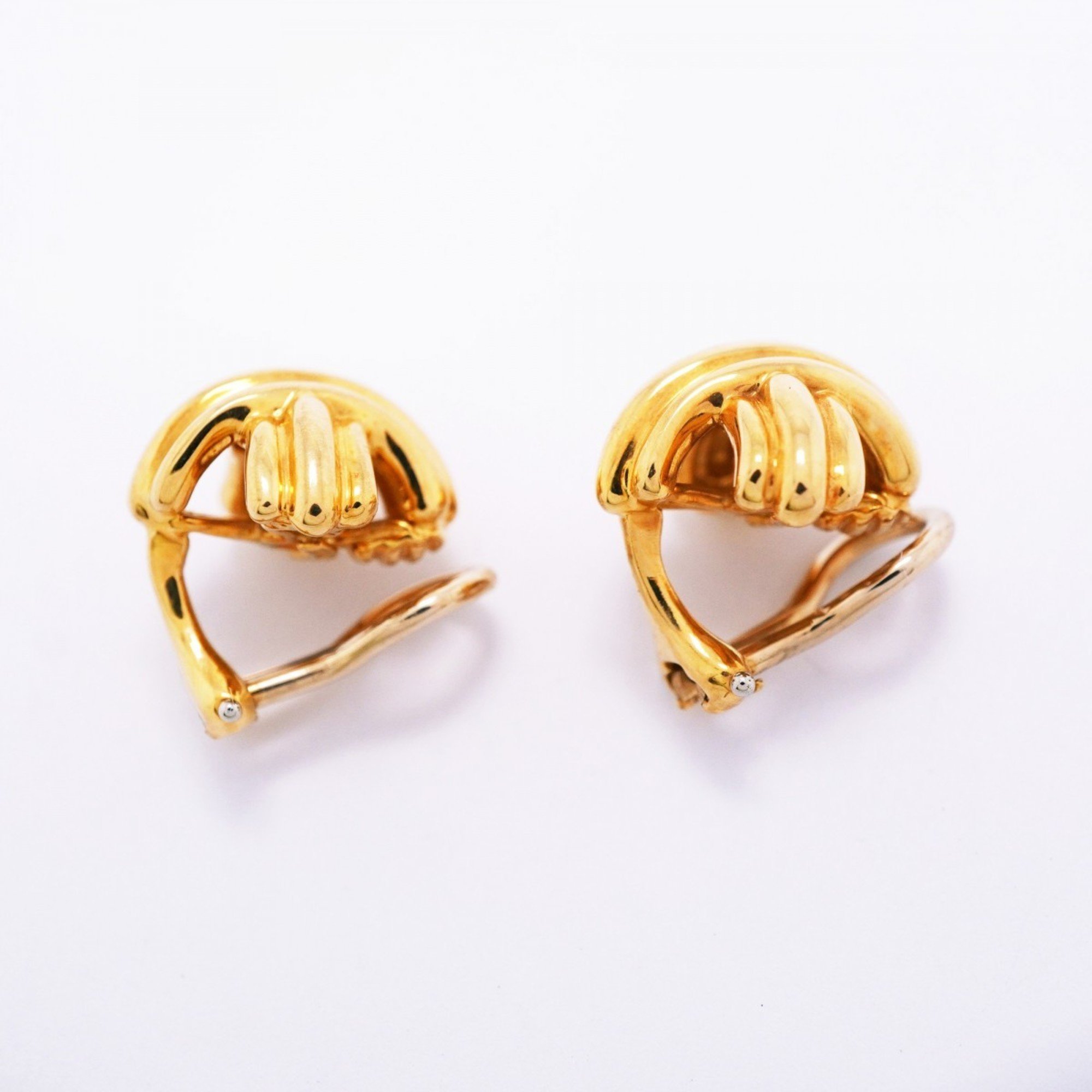 Tiffany Signature Earrings K18YG Yellow Gold Ladies