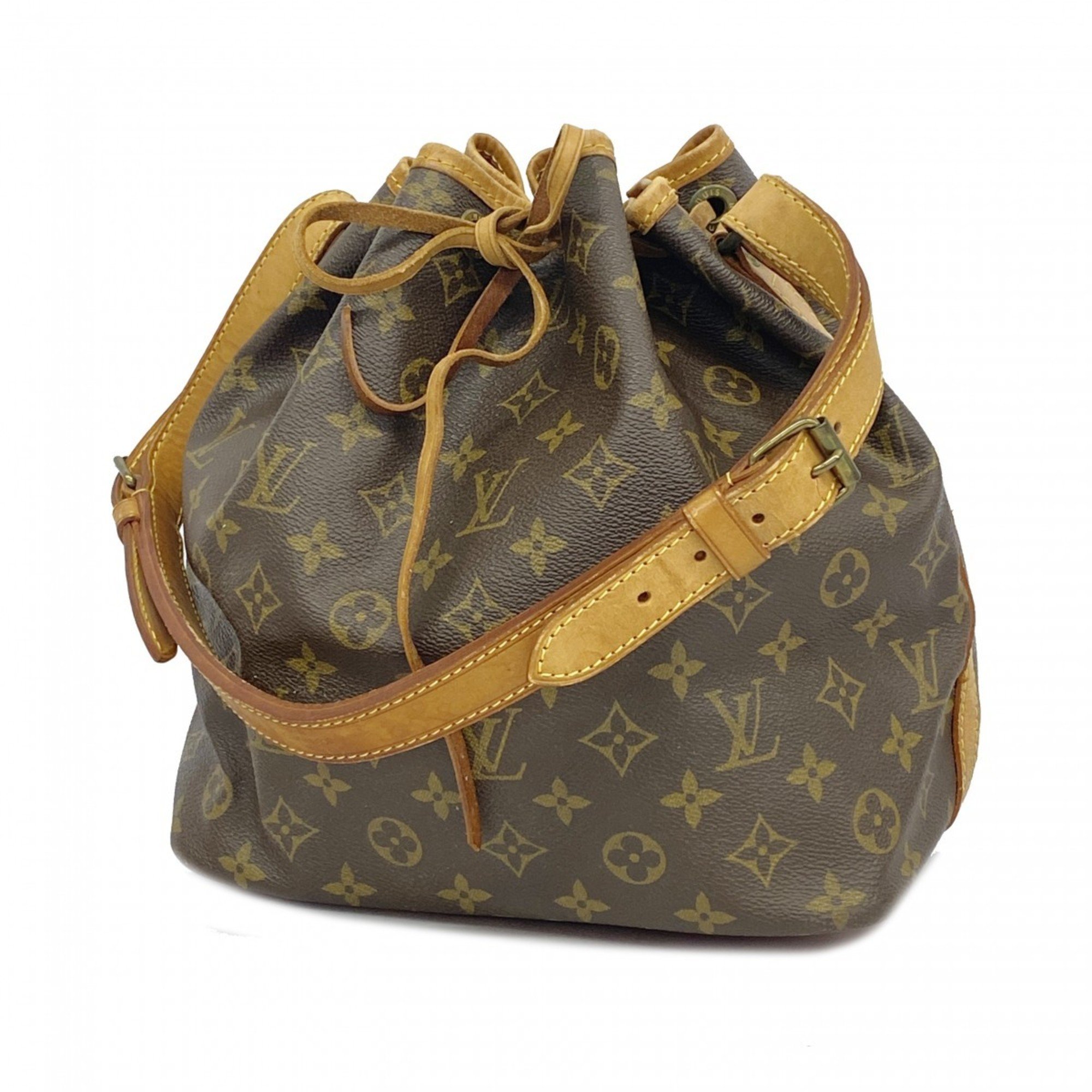 Louis Vuitton Shoulder Bag Monogram Petit Noe M42226 Brown Ladies