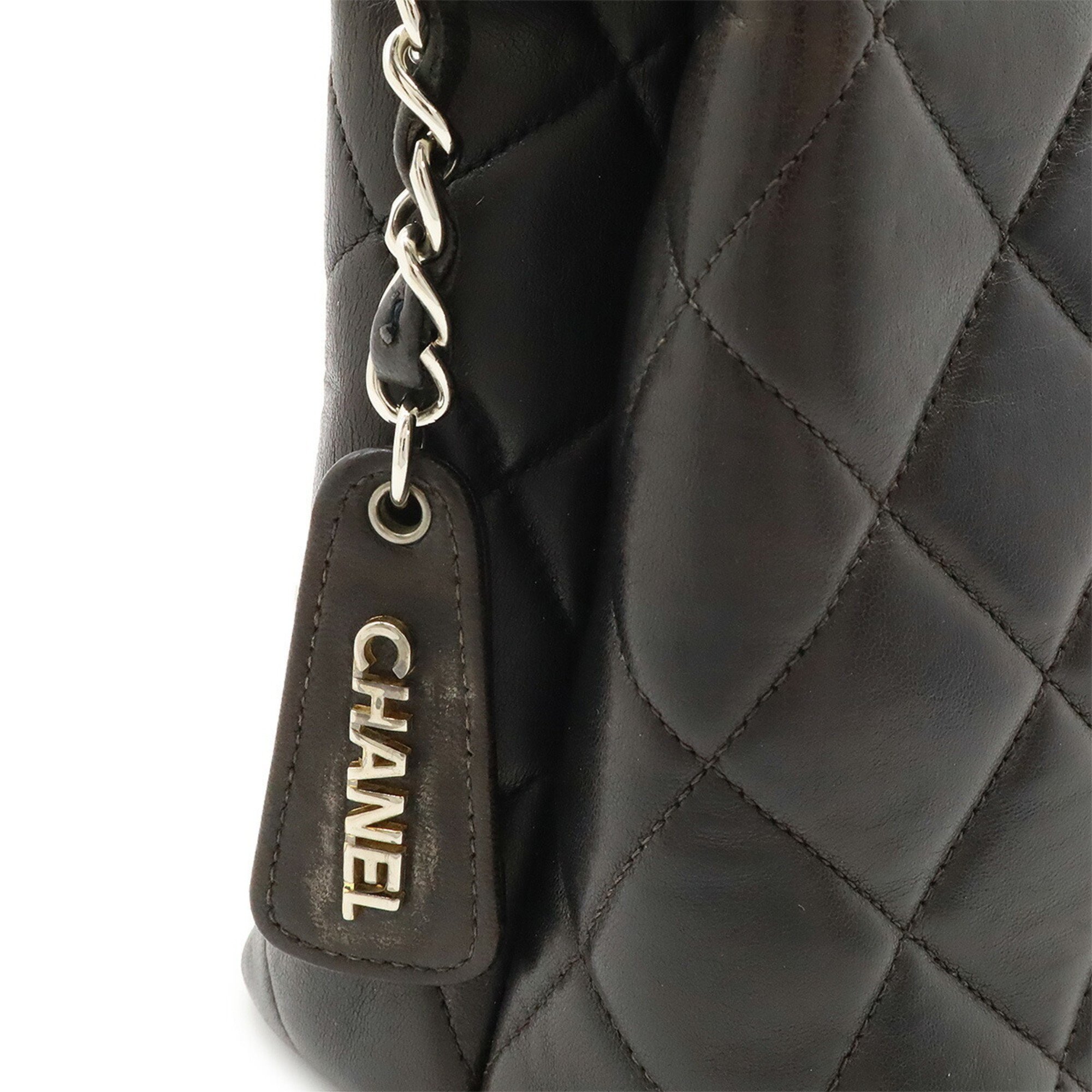 CHANEL Coco Mark Matelasse Chain Shoulder Tote Leather Black