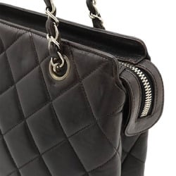 CHANEL Coco Mark Matelasse Chain Shoulder Tote Leather Black