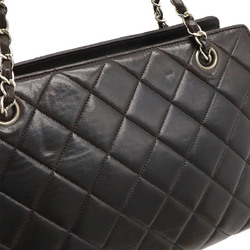 CHANEL Coco Mark Matelasse Chain Shoulder Tote Leather Black