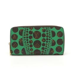 LOUIS VUITTON Louis Vuitton Monogram Pumpkin Dot Zippy Wallet Round Vert Yayoi Kusama M60451