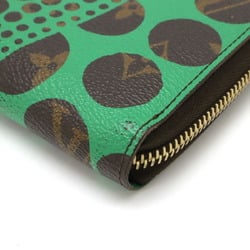 LOUIS VUITTON Louis Vuitton Monogram Pumpkin Dot Zippy Wallet Round Vert Yayoi Kusama M60451