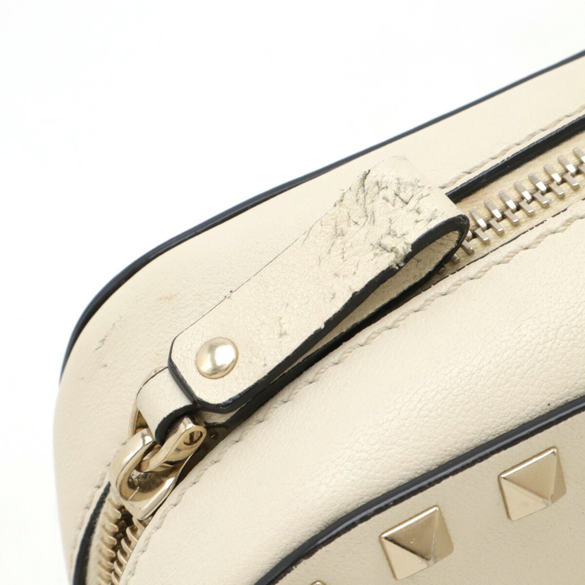 VALENTINO GARAVANI Valentino Garavani Rockstud Shoulder Bag Pochette Ivory RW2B0809BOL