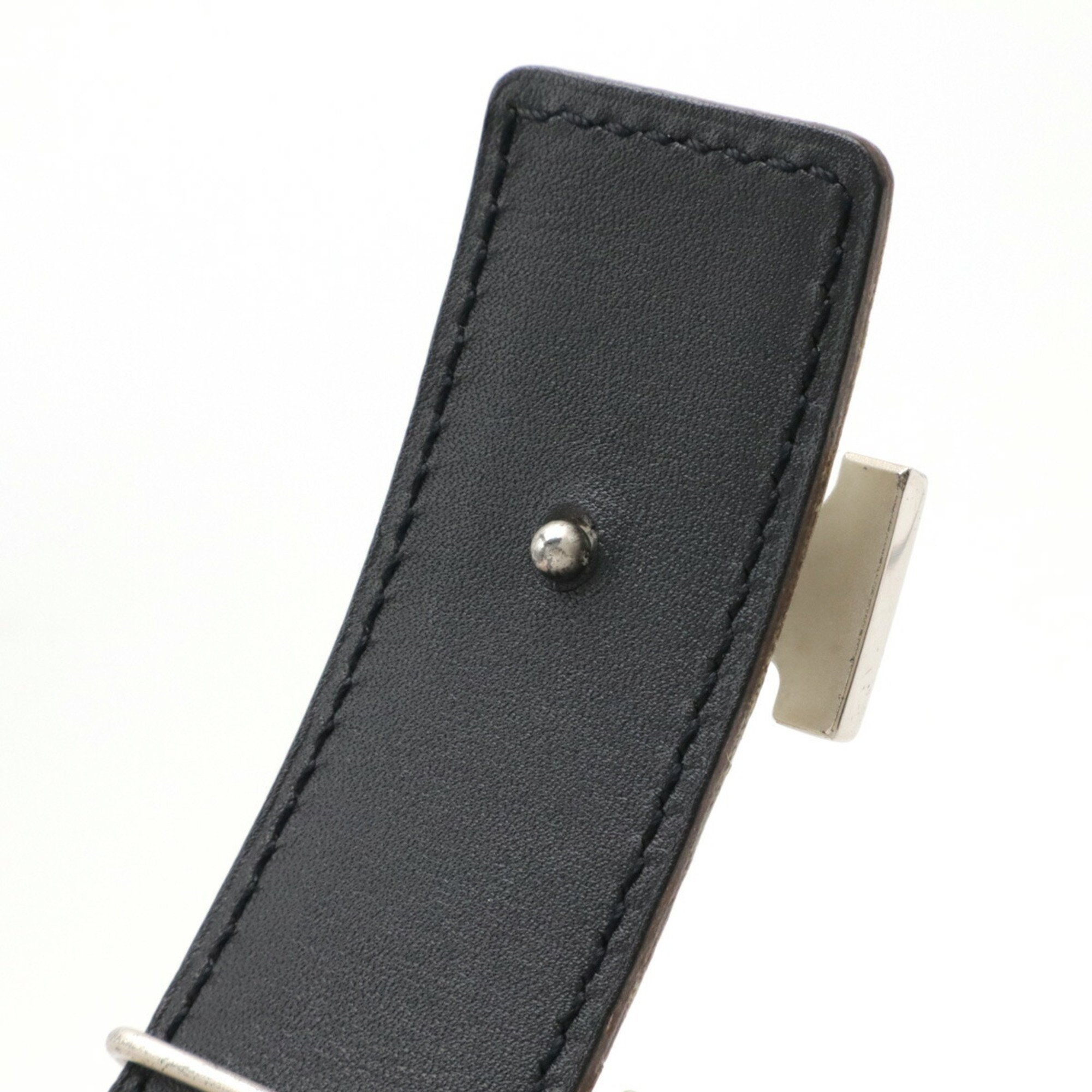 HERMES Constance H Belt, reversible leather, white, black, #90, stamp