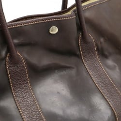 HERMES Garden PM Tote Bag Handbag Amazonia Leather Dark Brown □H Stamp