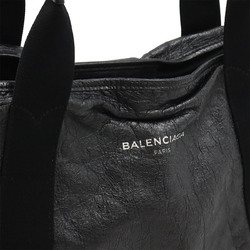 BALENCIAGA Exclusive Line Navy Small Cabas Tote Bag Handbag Leather Black 339933