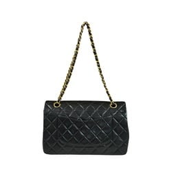 Chanel Matelasse Shoulder Bag Lambskin A01112 Black Women's CHANEL Double Chain Flap