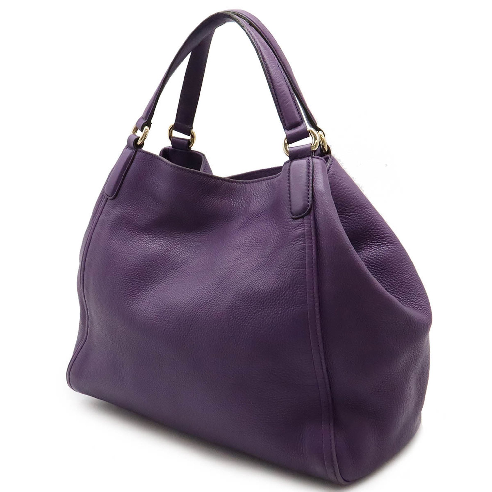 GUCCI Soho Cellarius Tassel Tote Bag Shoulder Leather Purple 282309