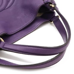 GUCCI Soho Cellarius Tassel Tote Bag Shoulder Leather Purple 282309