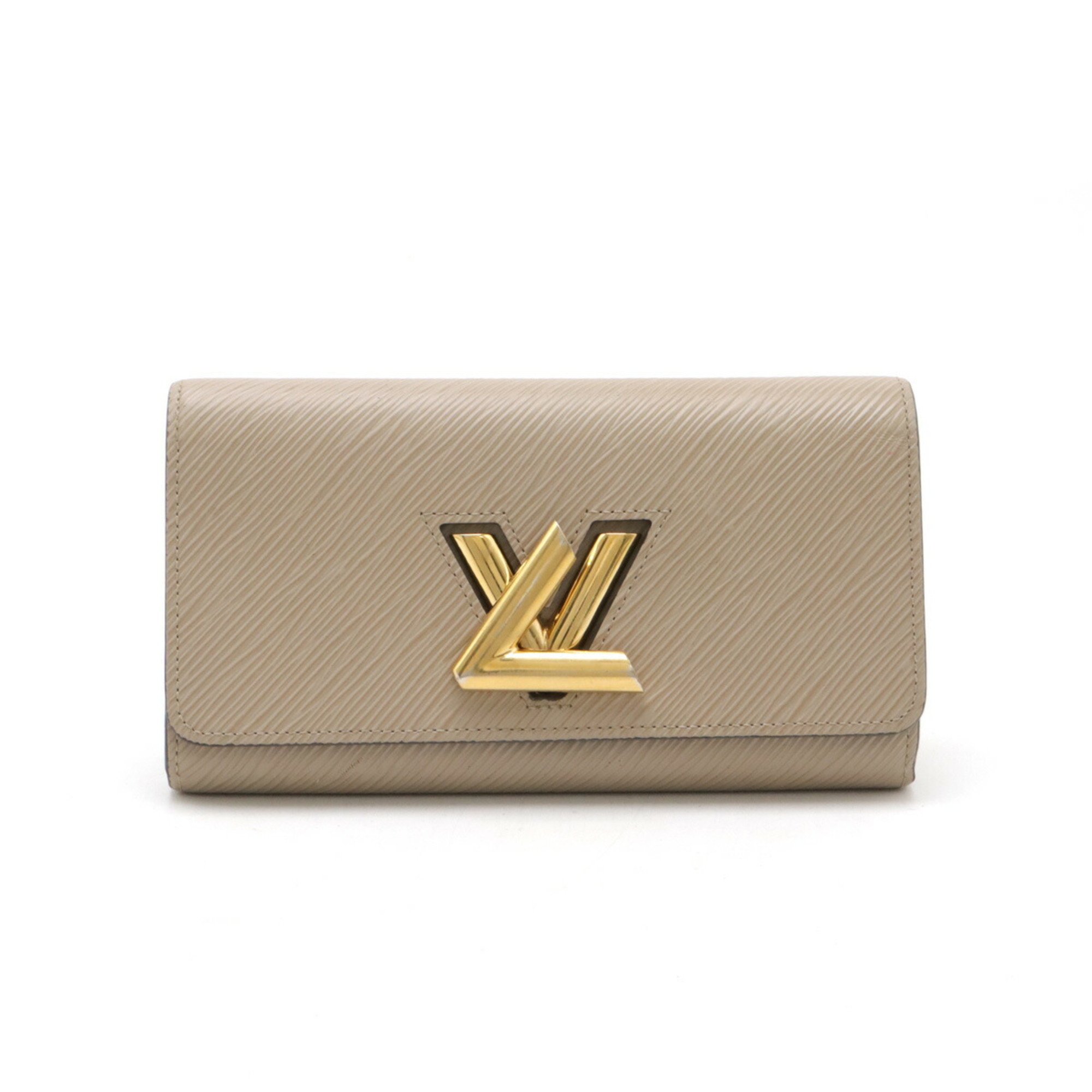 LOUIS VUITTON Epi Portefeuille Twist Bi-fold Long Wallet Leather Gale Greige M67510