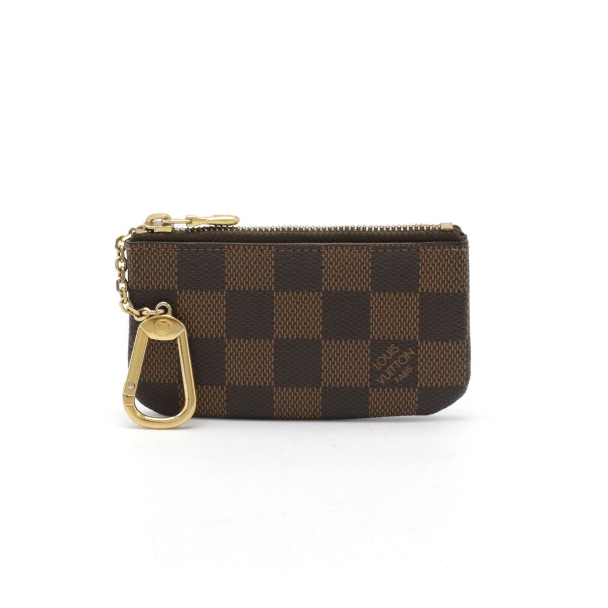 LOUIS VUITTON Damier Pochette Cle Coin Case, Purse, with Key Hook N62658