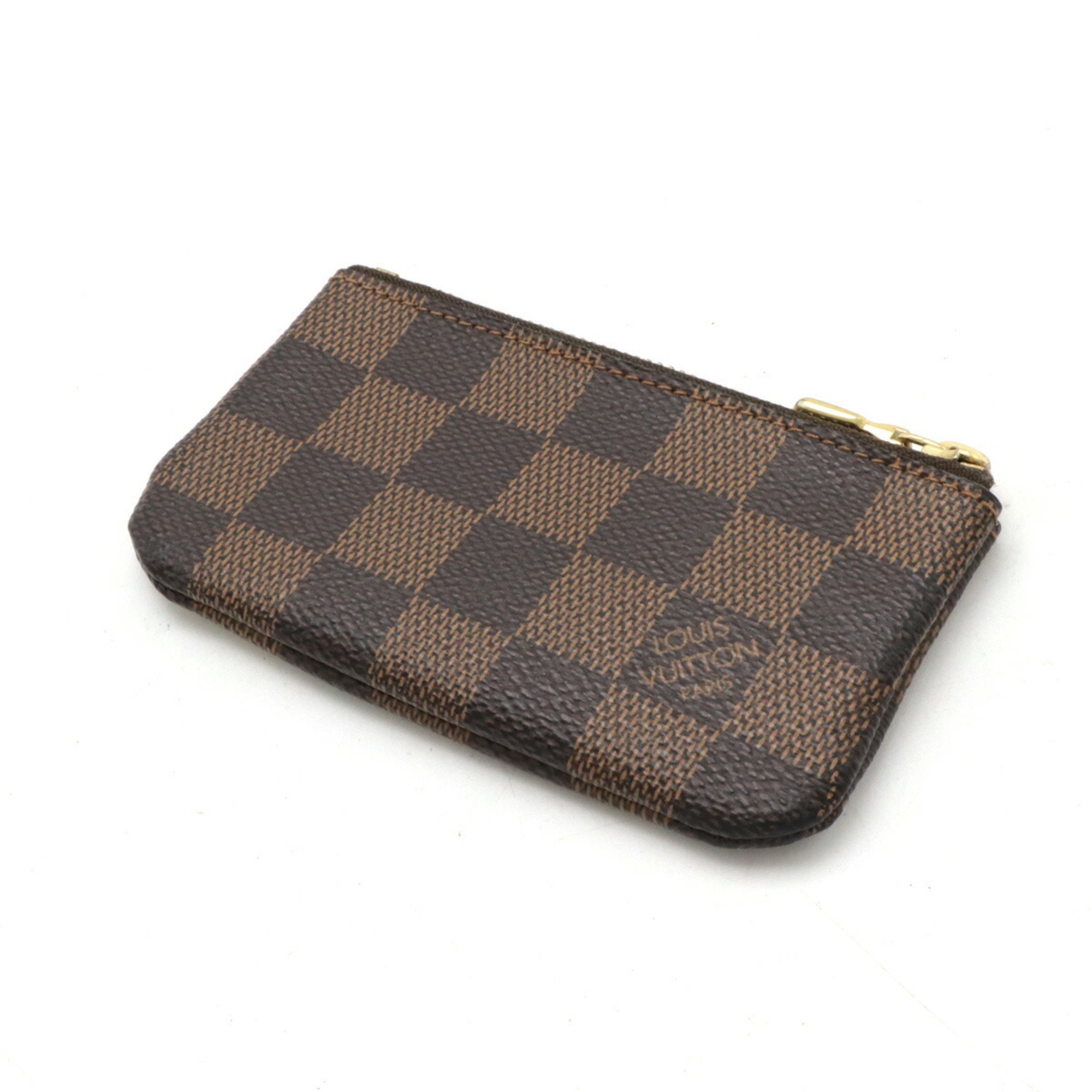 LOUIS VUITTON Damier Pochette Cle Coin Case, Purse, with Key Hook N62658