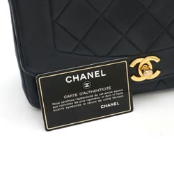 CHANEL Diana Matelasse Coco Mark Chain Shoulder Bag Lambskin Leather Dark Navy