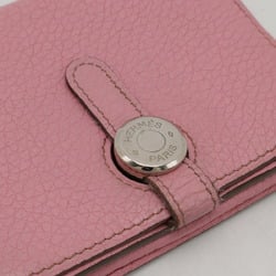 HERMES Dogon Compact Coin Case, Purse, Card Togo Leather, Pink, H Stamp