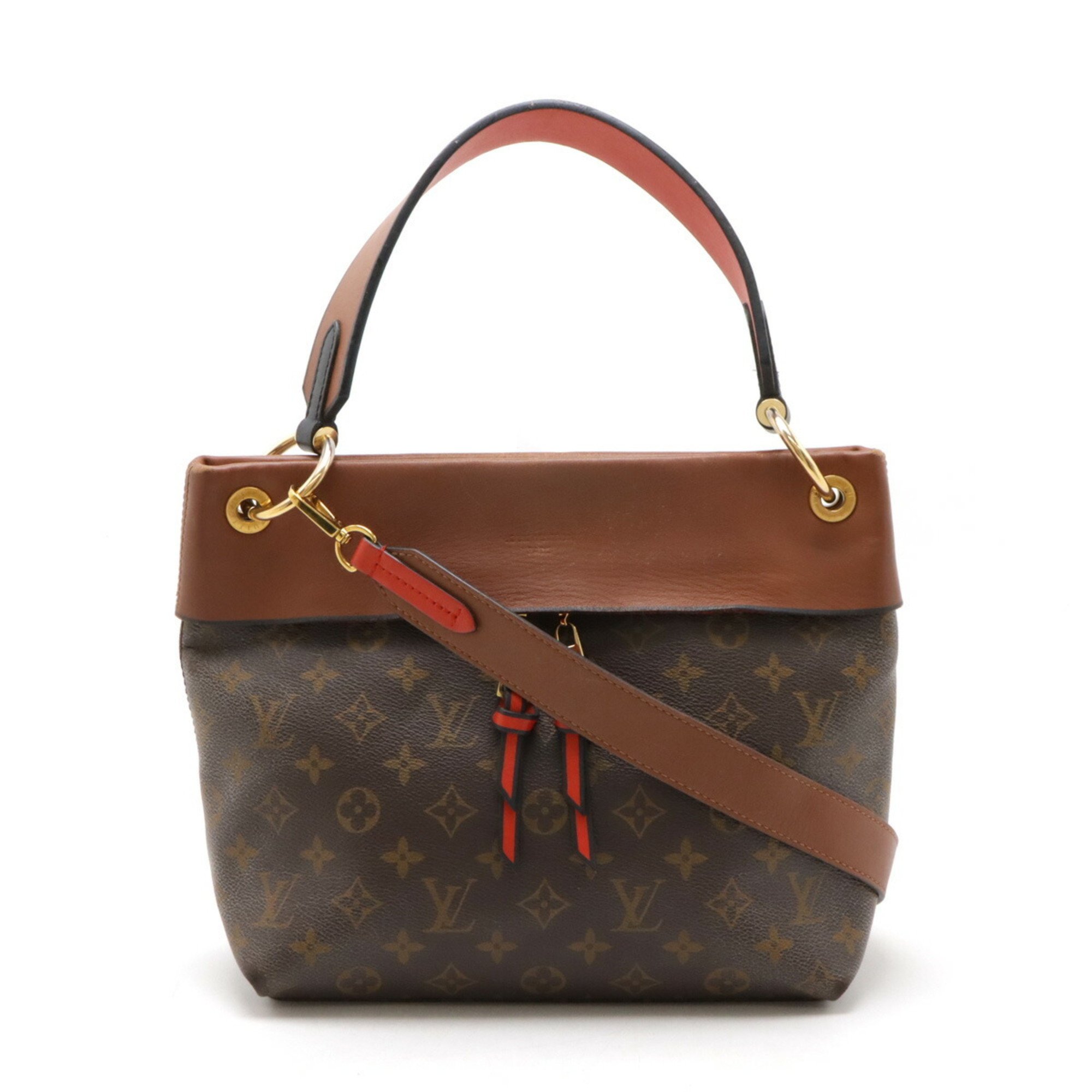 LOUIS VUITTON Louis Vuitton Monogram Tuileries Besace Handbag Shoulder Bag Leather Caramel Red M43157