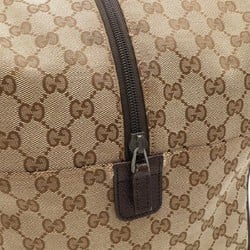 GUCCI Gucci GG Canvas Sherry Line Boston Bag Shoulder Leather Khaki Beige Red Green 153240