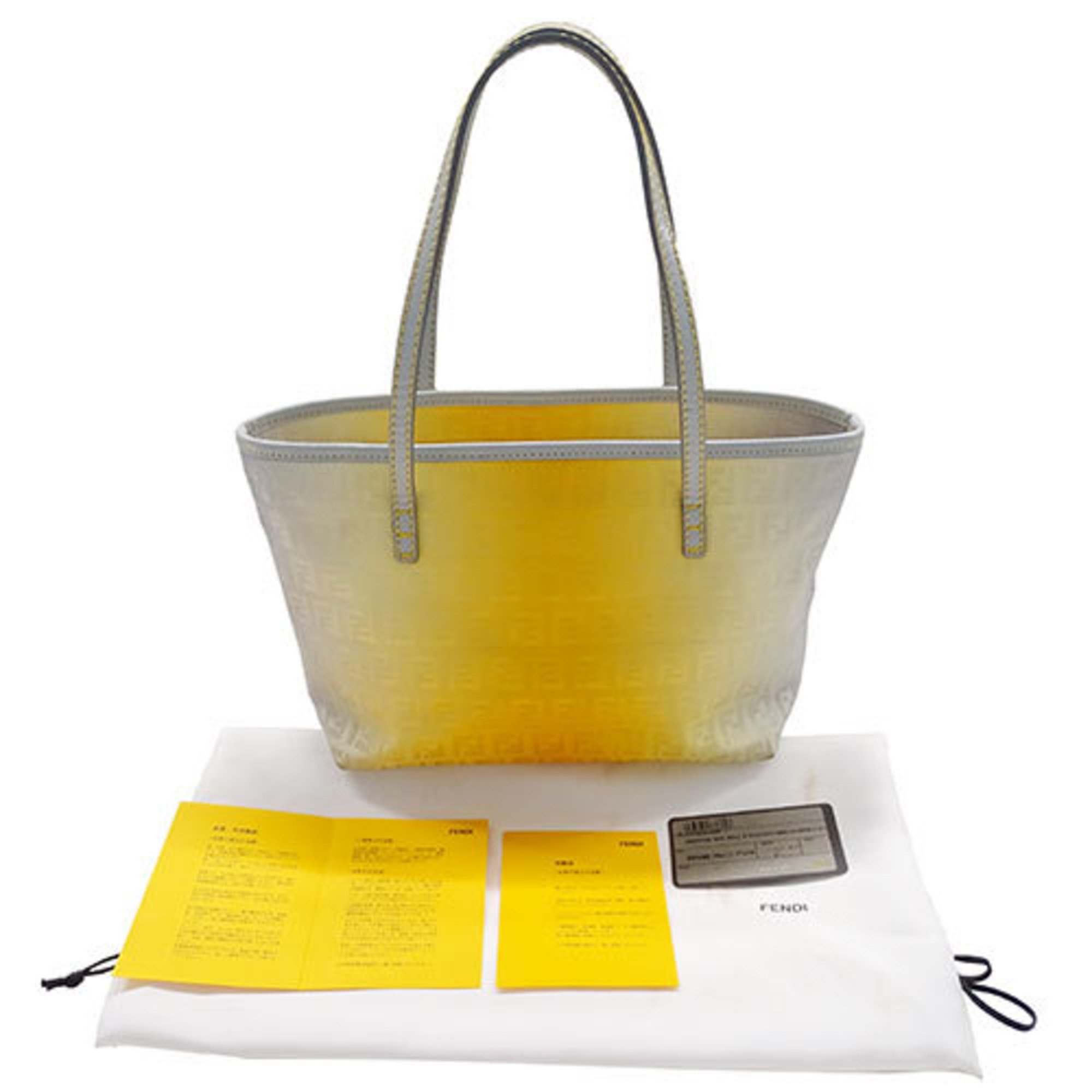 FENDI Women's Tote Bag Handbag Nylon Yellow Zucchino 8BH099 Gradient