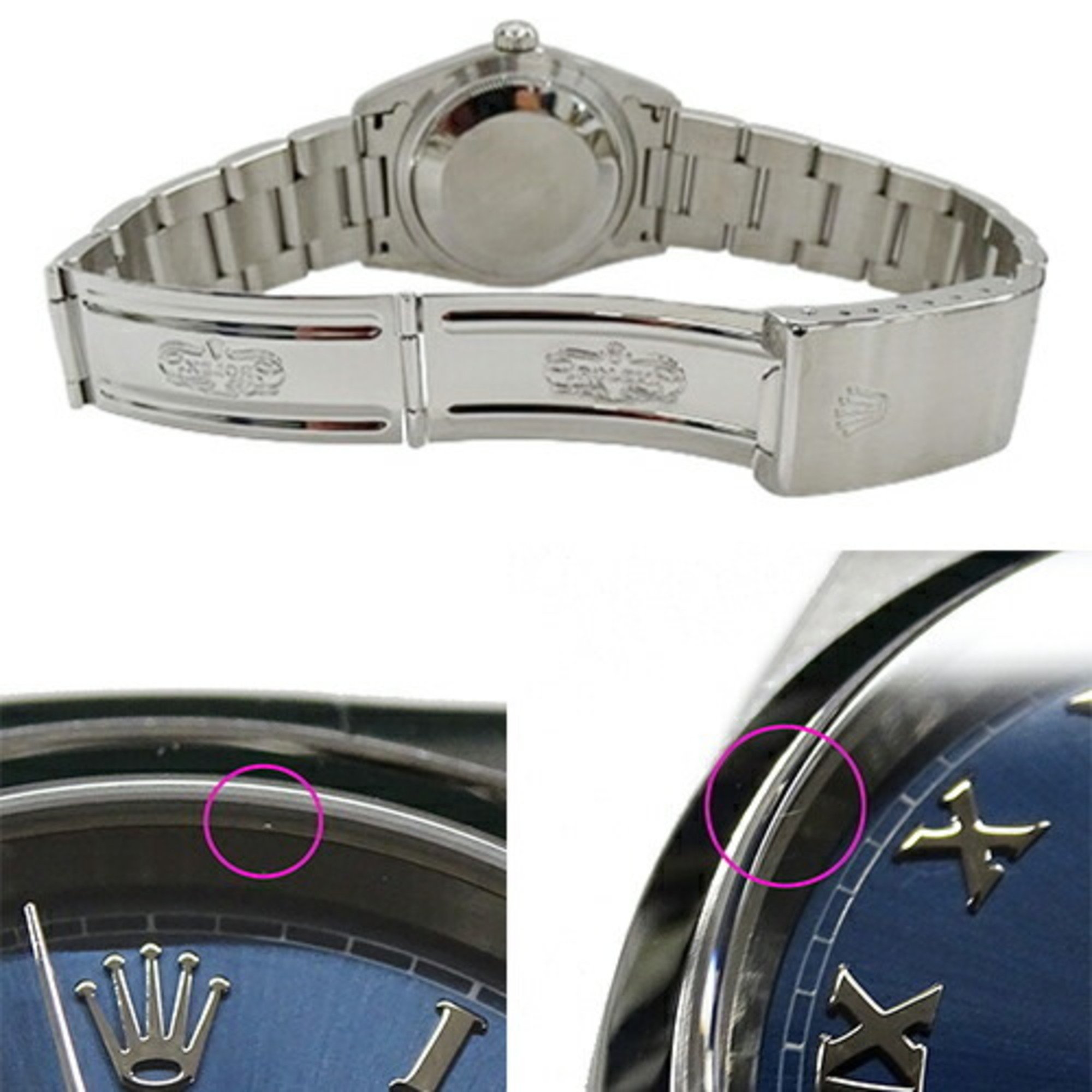 Rolex ROLEX Datejust 16200 Y-series Men's Watch Automatic AT Stainless Steel SS Silver Blue Roman Polished