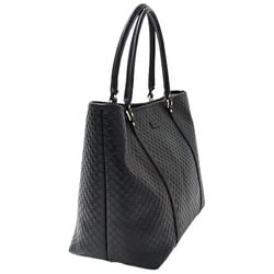 GUCCI Women's Tote Bag Micro GG Shima Leather Black 449648