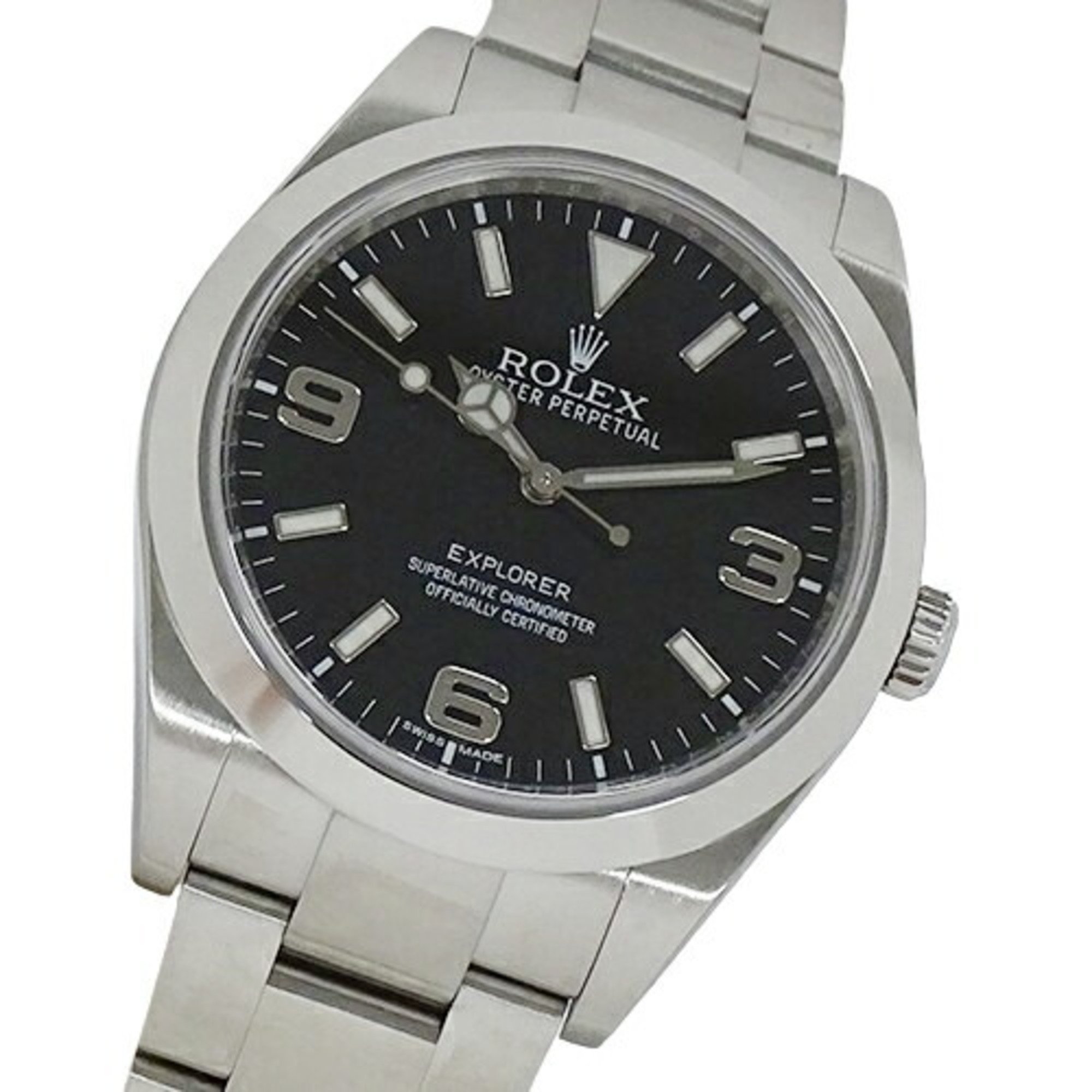 Rolex ROLEX Explorer I 214270 Random Number Men's Watch Automatic AT Stainless Steel SS Silver Black Polished