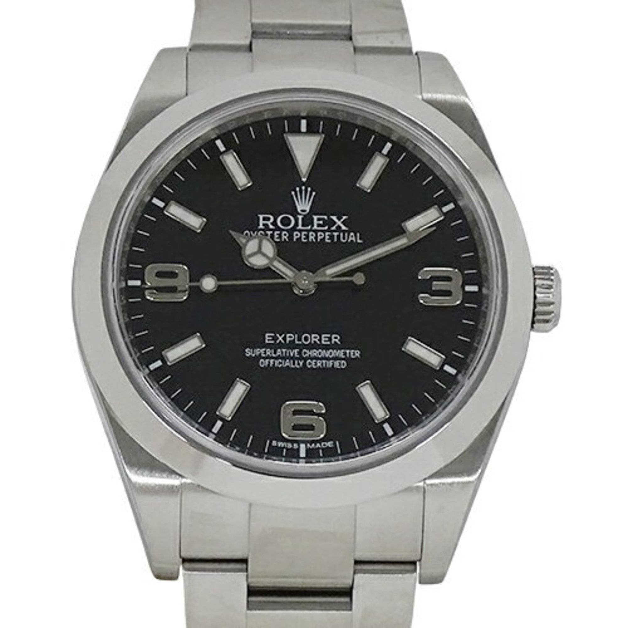 Rolex ROLEX Explorer I 214270 Random Number Men's Watch Automatic AT Stainless Steel SS Silver Black Polished