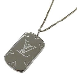 LOUIS VUITTON Necklace for Men Metal Locket Monogram Silver M62484 DI1108 Dog Tag