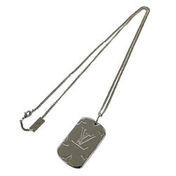 LOUIS VUITTON Necklace for Men Metal Locket Monogram Silver M62484 DI1108 Dog Tag