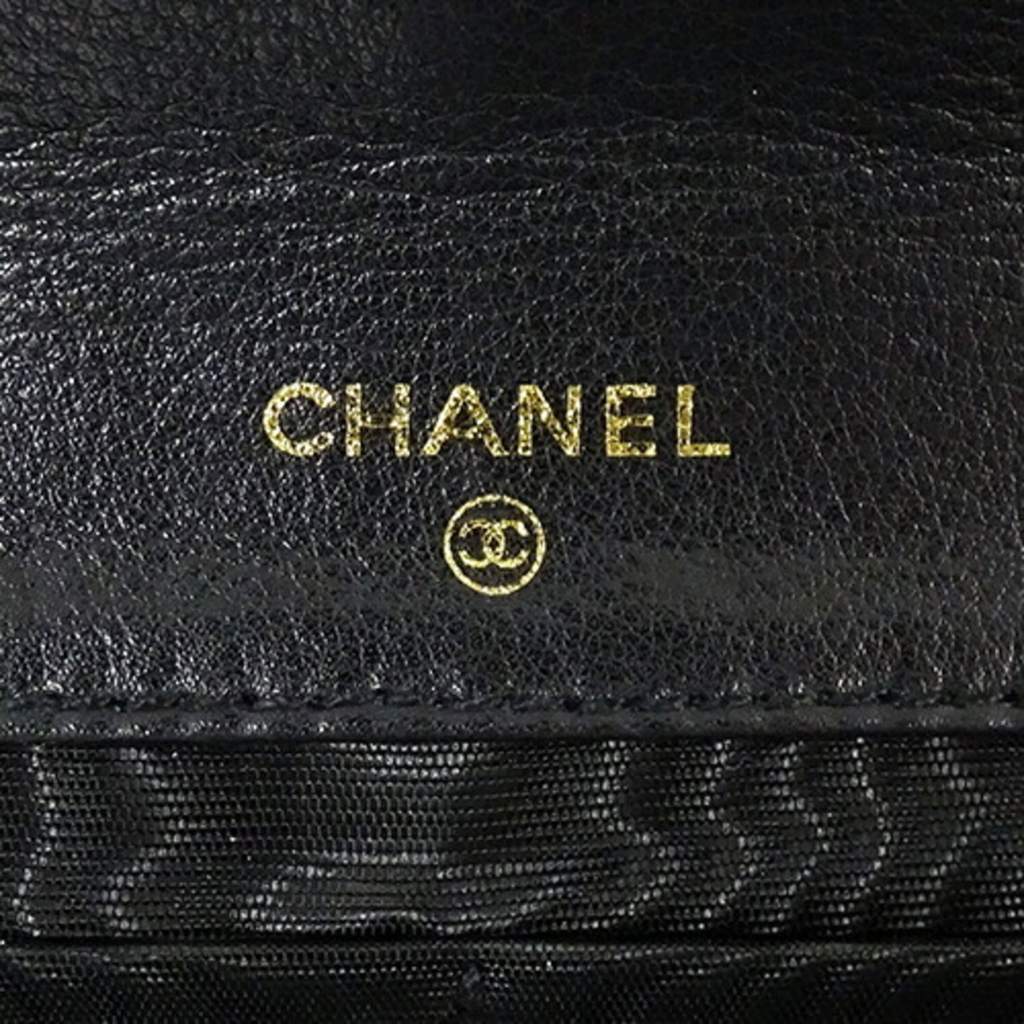 CHANEL Women's Wallet Long Caviar Skin Black A01434 Coco Mark