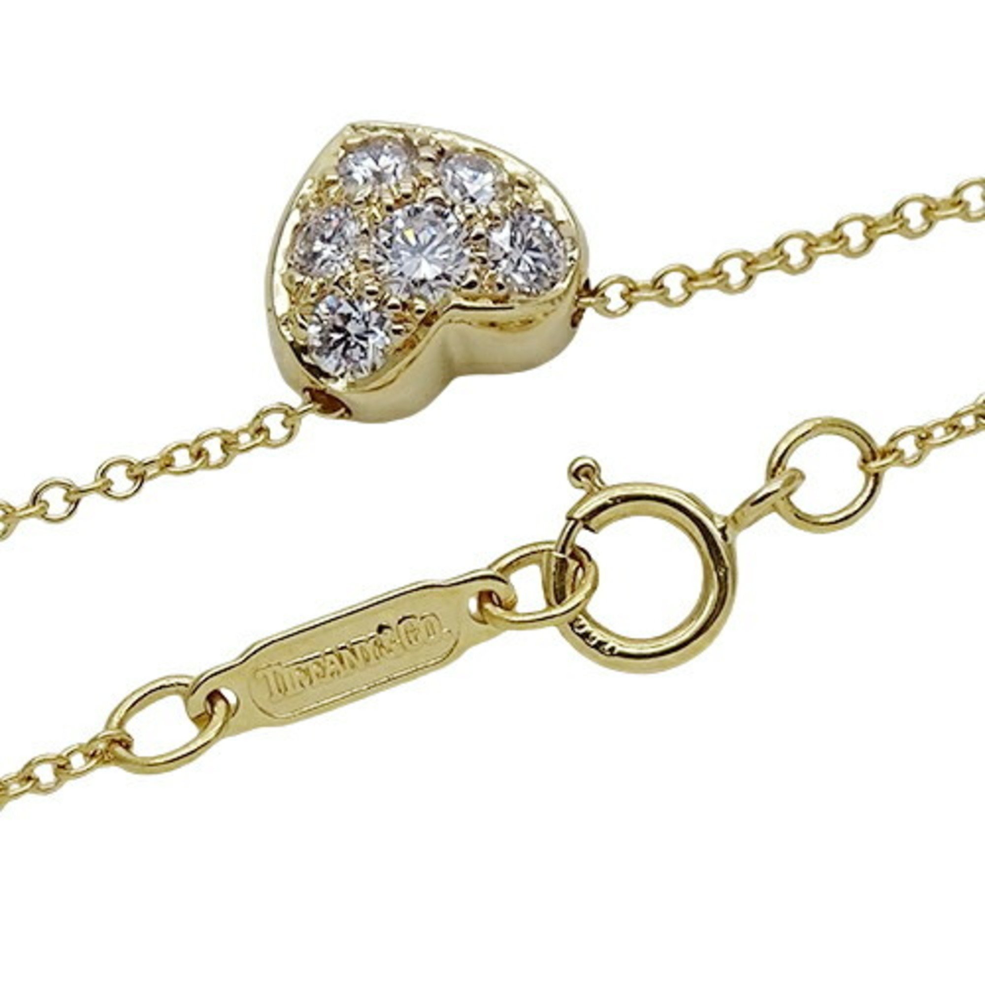 Tiffany & Co. Necklace for Women Pendant 750YG 6P Diamond Heart Pavé Yellow Gold Polished