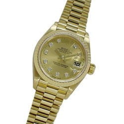 Rolex ROLEX Datejust 79178G A Series Watch Ladies 10P Diamond Automatic AT 750YG 18K Solid Gold Polished