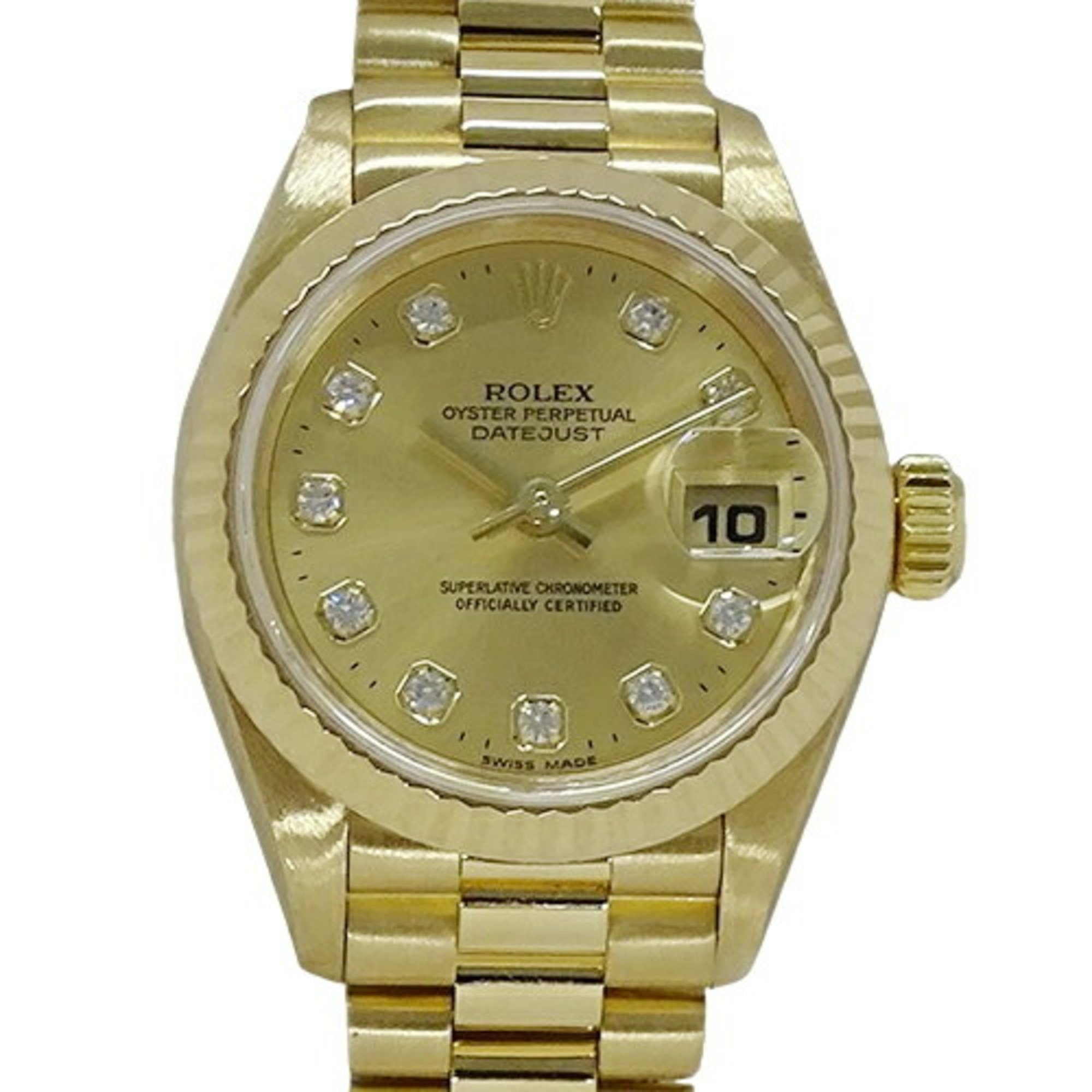 Rolex ROLEX Datejust 79178G A Series Watch Ladies 10P Diamond Automatic AT 750YG 18K Solid Gold Polished