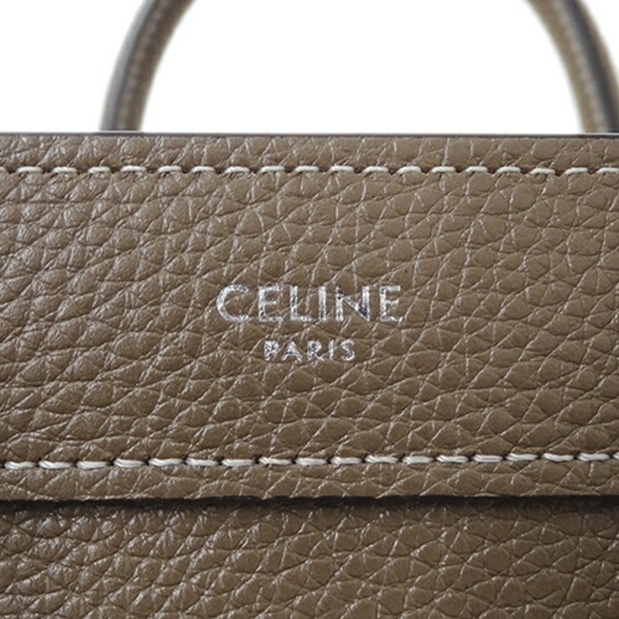 CELINE Bags for Women Handbags Shoulder 2way Luggage Nano Shopper Leather Taupe Charcoal Gray