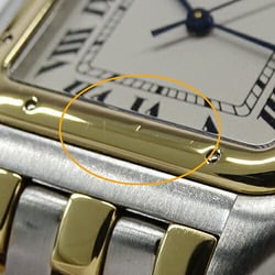 Cartier Men's Watch Panthere LM 3 Row Date Quartz Stainless Steel SS Gold YG Combination Polished