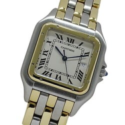 Cartier Men's Watch Panthere LM 3 Row Date Quartz Stainless Steel SS Gold YG Combination Polished