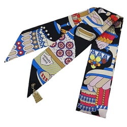 Hermes Twilly Scarf Muffler PATISSERIE FRANCAISE Women's Silk Multi 85336S 02