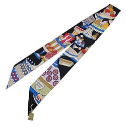 Hermes Twilly Scarf Muffler PATISSERIE FRANCAISE Women's Silk Multi 85336S 02