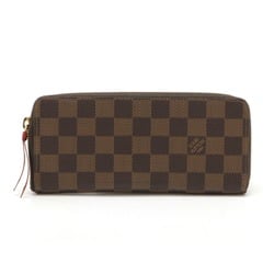 LOUIS VUITTON Damier Portefeuille Clemence Round Long Wallet Cerise Red N60534